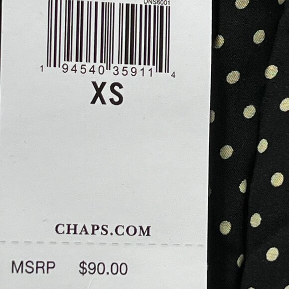 Chaps- Women's Casual Bohemian Midi Dress V-Neck With Wavy Short Sleeves & Polka - Picture 10 of 16